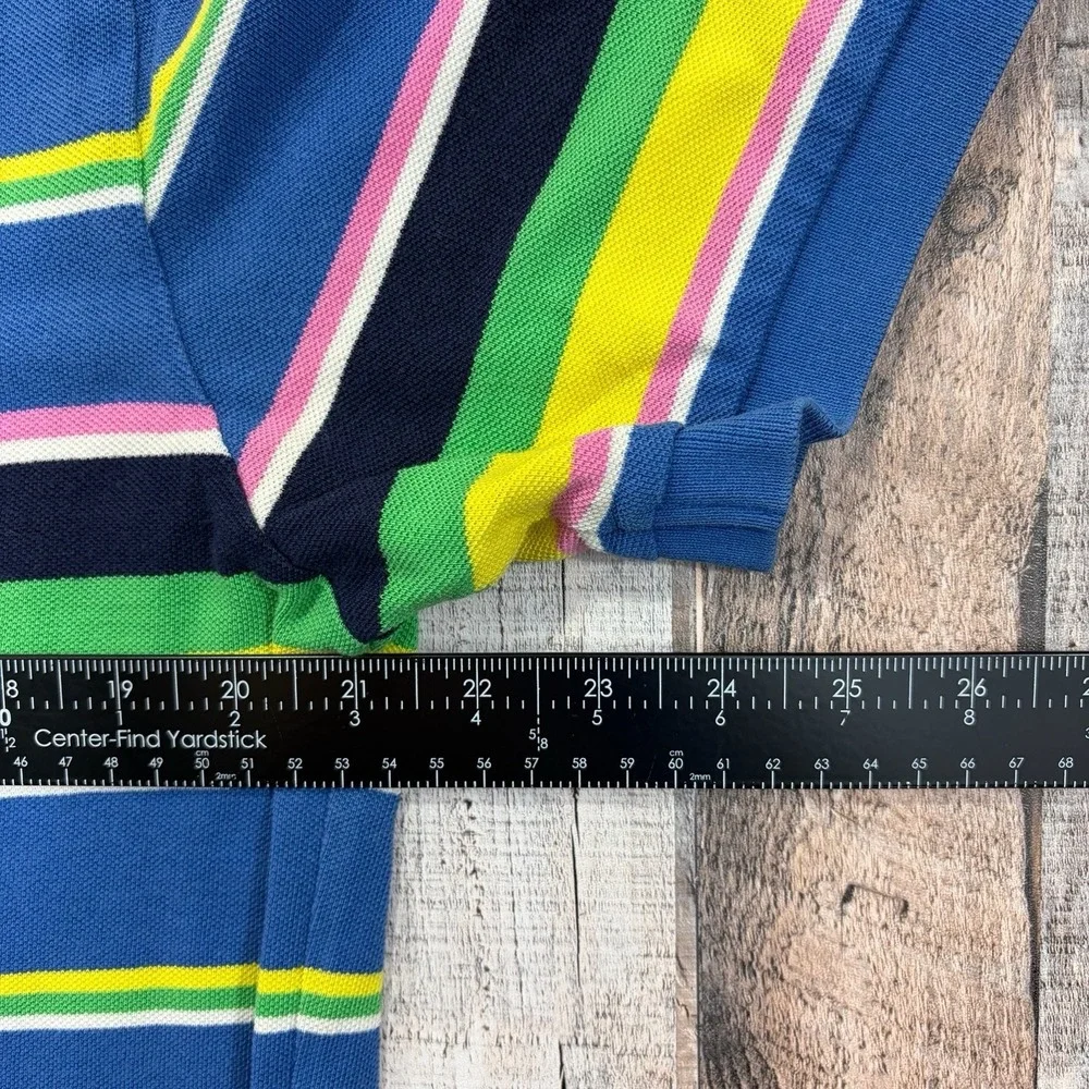 VTG Polo Ralph Lauren Polo Shirt Mens Large Multicolor Striped Preppy Y2K 90s